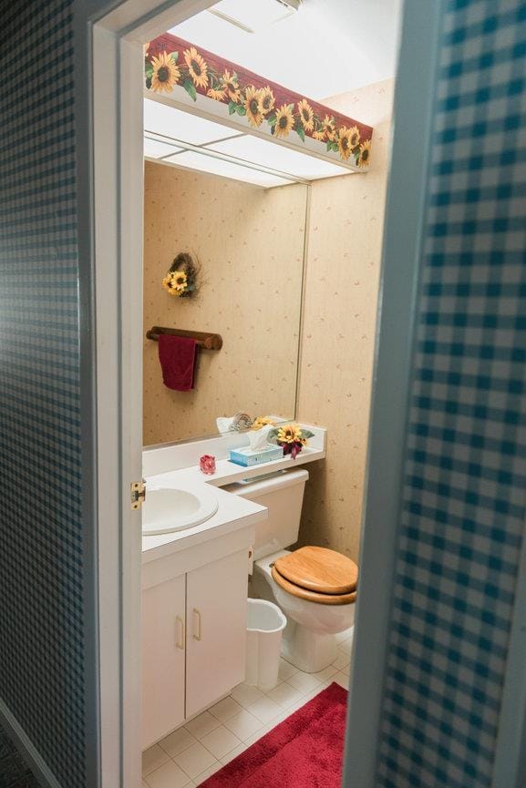 3 Cloister Ln, Middle Island, NY 11953 - bathroom with toilet, tile patterned flooring, and vanity