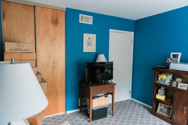 3 Cloister Ln, Middle Island, NY 11953 - office area featuring baseboards, visible vents, and carpet