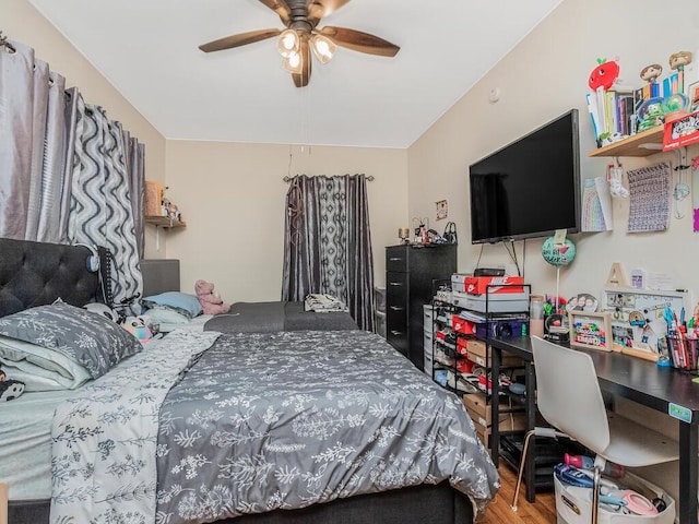 314 Mclean Ave, Yonkers, NY 10705 - bedroom featuring a ceiling fan and wood finished floors