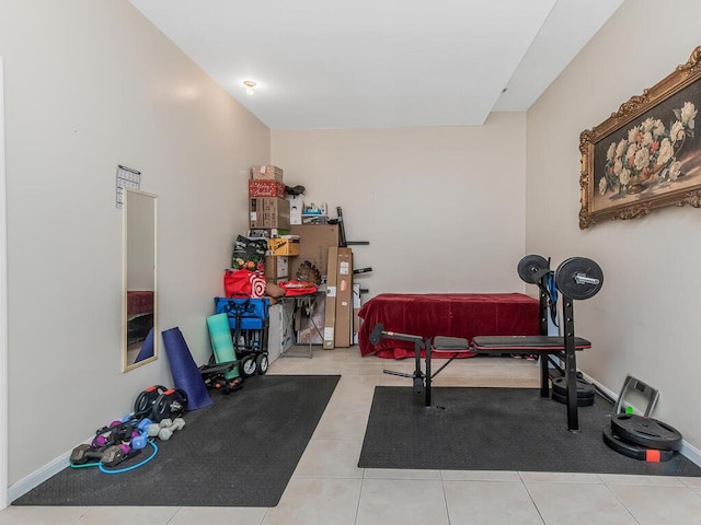 314 Mclean Ave, Yonkers, NY 10705 - workout room featuring tile patterned floors