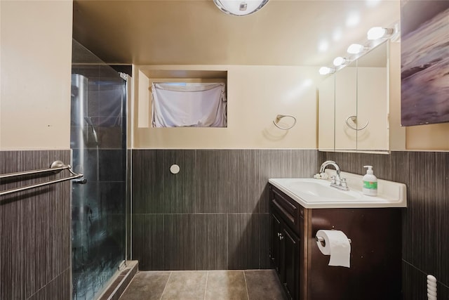 4220 Wickham Ave, Bronx, NY 10466 - full bath featuring vanity, a wainscoted wall, and a tile shower