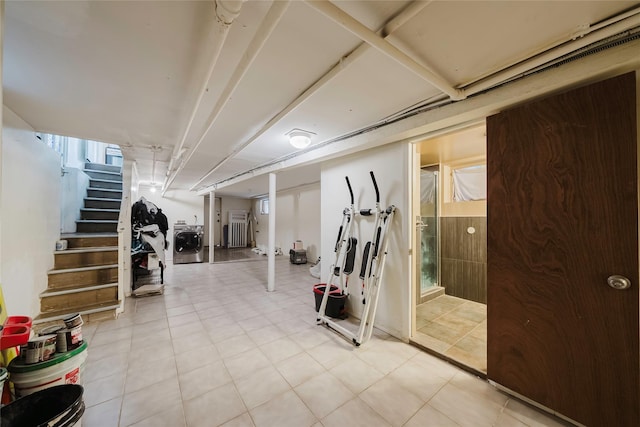 4220 Wickham Ave, Bronx, NY 10466 - interior space featuring stairs and washer / dryer