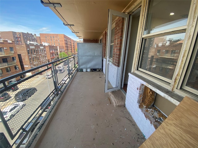 balcony with a view of city