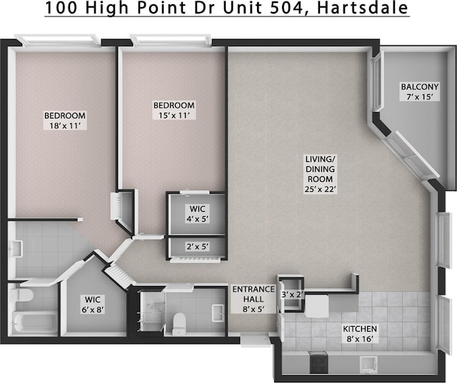 100 High Point Dr Unit 504, Hartsdale, NY 10530 - room layout