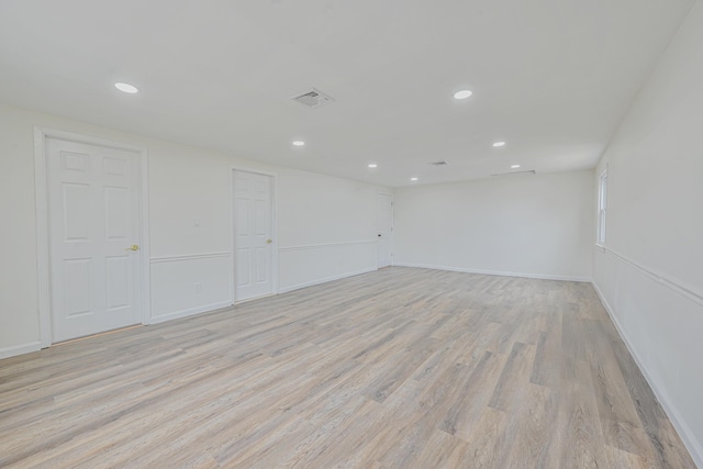 100 Morris Pkwy, Valley Stream, NY 11580 - unfurnished room with light wood-type flooring, recessed lighting, baseboards, and visible vents