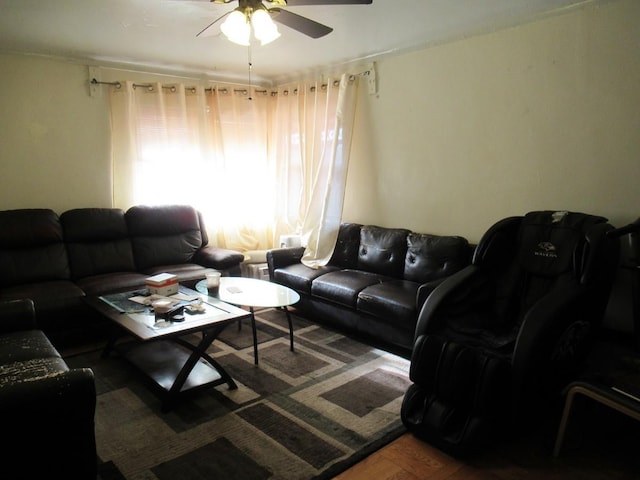3248 Hone Ave, Bronx, NY 10469 - living area featuring a ceiling fan