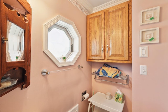 interior space featuring crown molding