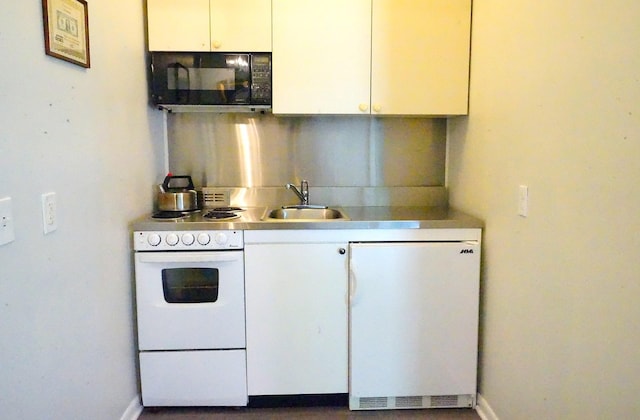 kitchen with black microwave, a sink, dishwasher, wall oven, and tasteful backsplash