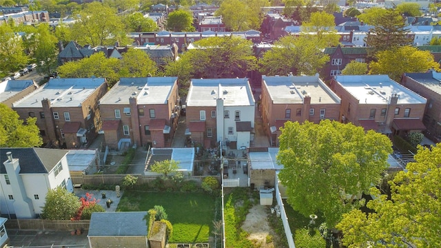 aerial view with a residential view