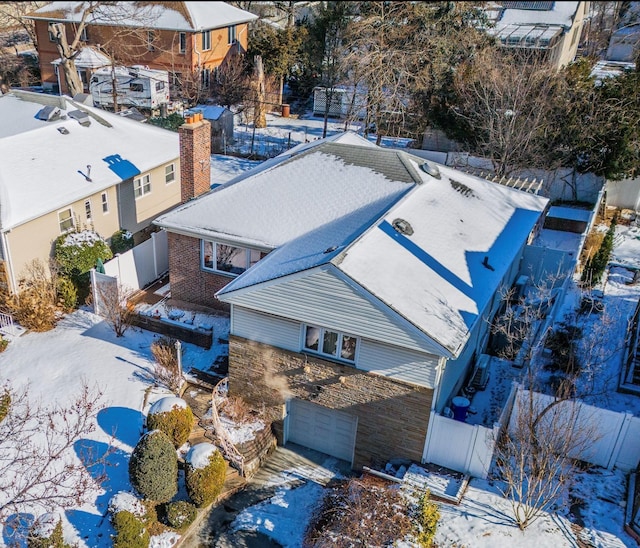 view of snowy aerial view