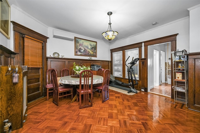 87-71 111th St, Richmond Hill, NY 11418 - dining area with an inviting chandelier and ornamental molding