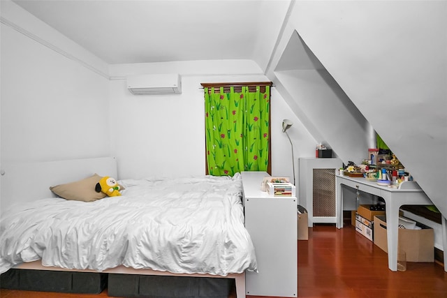 87-71 111th St, Richmond Hill, NY 11418 - bedroom featuring a wall mounted air conditioner and wood finished floors