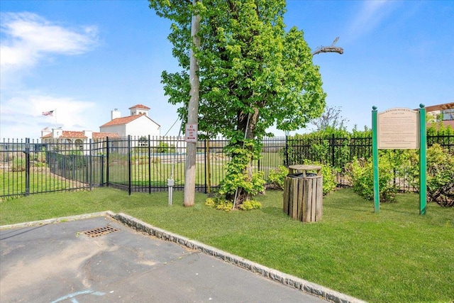 view of yard with fence