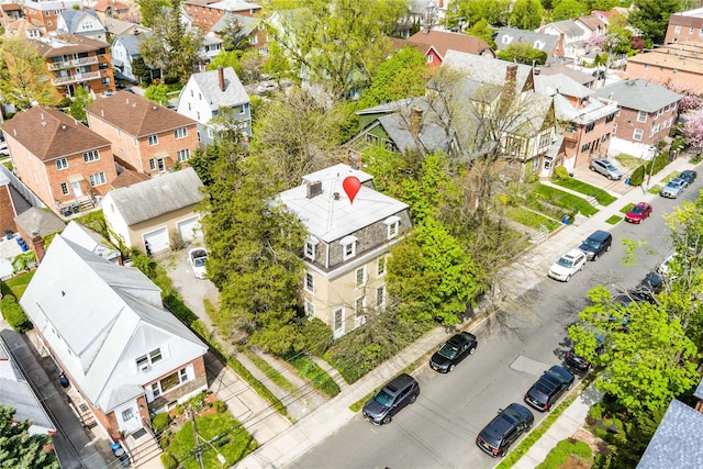 aerial view with a residential view