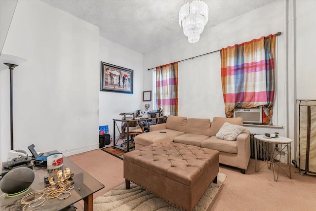 515 S 9th Ave, Mount Vernon, NY 10550 - living area featuring a textured ceiling and carpet