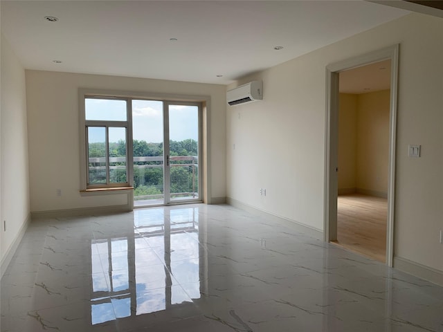 65-38 Austin St Unit 3B, Rego Park, NY 11374 - empty room with baseboards, light marble finish flooring, and a wall mounted AC