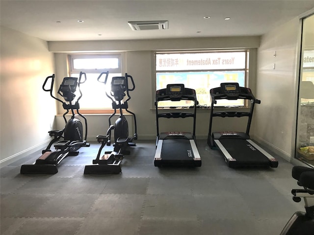 65-38 Austin St Unit 3B, Rego Park, NY 11374 - workout area with plenty of natural light and baseboards