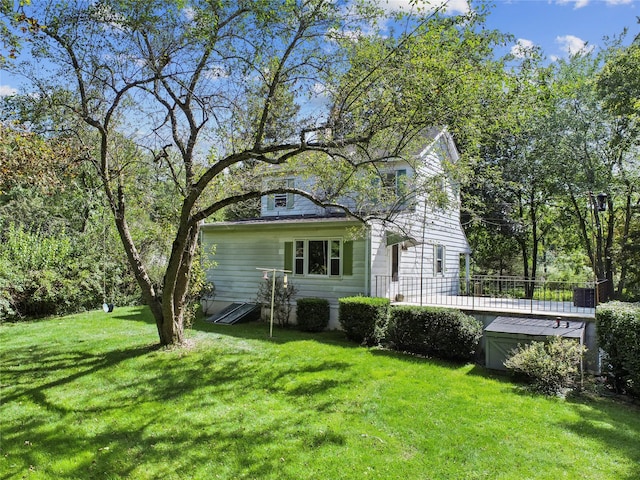 16 Nelson Ln, Garrison, NY 10524 - exterior space with a yard and a wooden deck