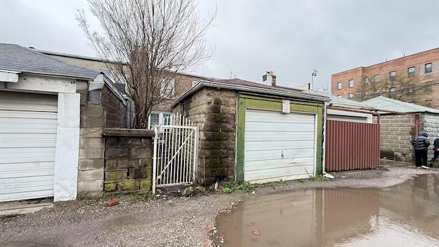 garage with a gate