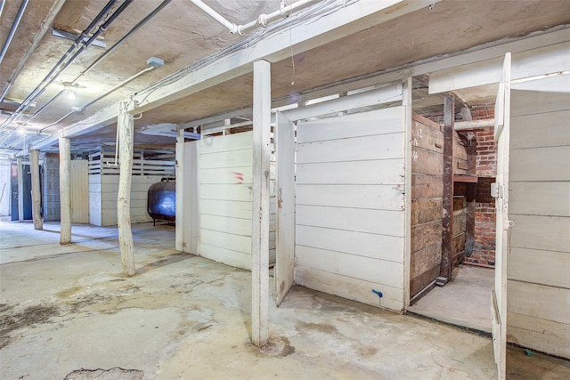unfinished basement with heating fuel