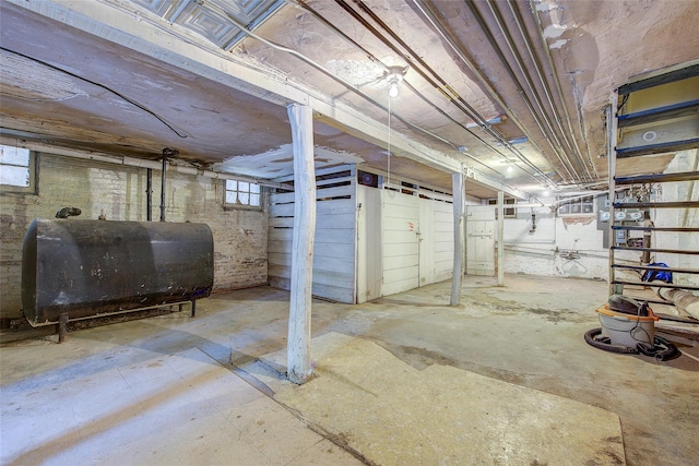 basement featuring heating fuel