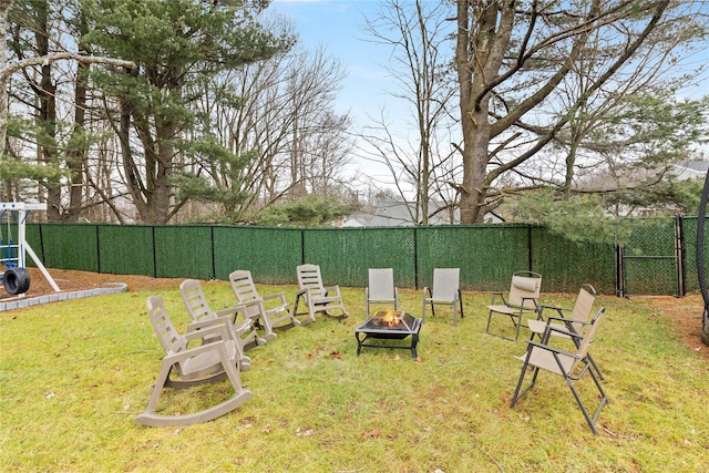 93 Wood Ave, Monticello, NY 12701 - view of yard with fence and a fire pit