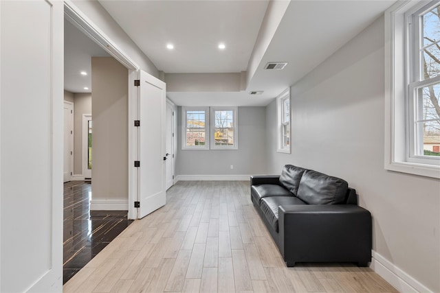 93 Wood Ave, Monticello, NY 12701 - living area featuring visible vents, recessed lighting, baseboards, and wood finished floors
