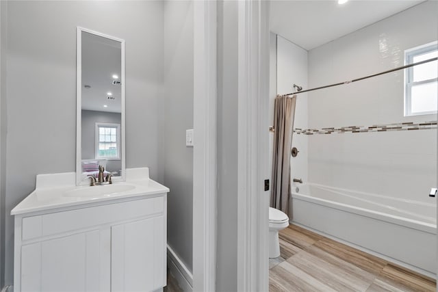 93 Wood Ave, Monticello, NY 12701 - full bath featuring vanity, recessed lighting, shower / tub combo, and toilet