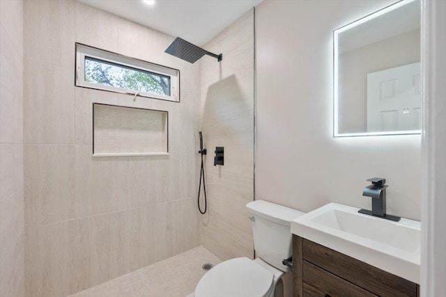 105 Phyllis Dr, Lindenhurst, NY 11757 - full bathroom featuring vanity, toilet, and a tile shower