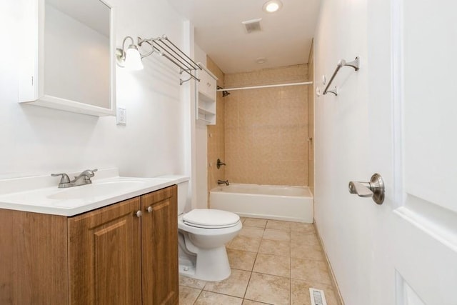 900 Cedar Dr, Southold, NY 11971 - full bath with tile patterned floors, toilet, vanity, and shower / tub combination