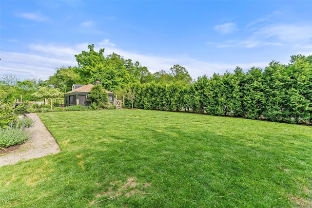 view of grassy yard