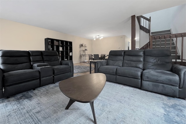 17 Cherry Ct, Highland Mills, NY 10930 - carpeted living area with stairway