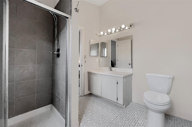 17 Cherry Ct, Highland Mills, NY 10930 - bathroom featuring vanity, tile patterned floors, a stall shower, and toilet