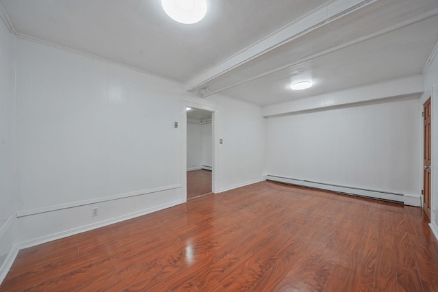 1754 Seward Ave, Bronx, NY 10473 - interior space with crown molding, a baseboard radiator, and wood finished floors