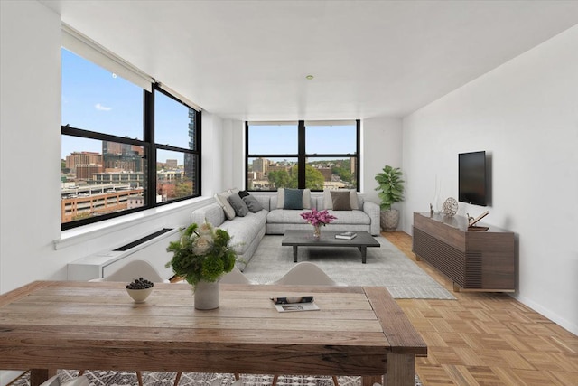 23 Water Grant St Unit 11C, Yonkers, NY 10701 - living room with baseboards and a view of city