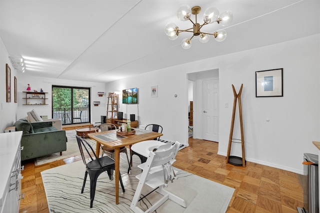 108 Sagamore Rd Unit 5F, Tuckahoe, NY 10707 - dining area with a chandelier and baseboards