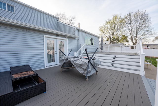 deck with french doors
