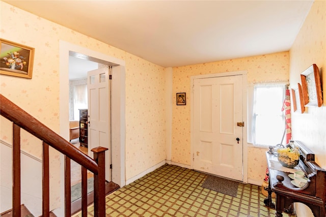 2641 Salt Point Tpke, Clinton Corners, NY 12514 - entryway with tile patterned floors and wallpapered walls