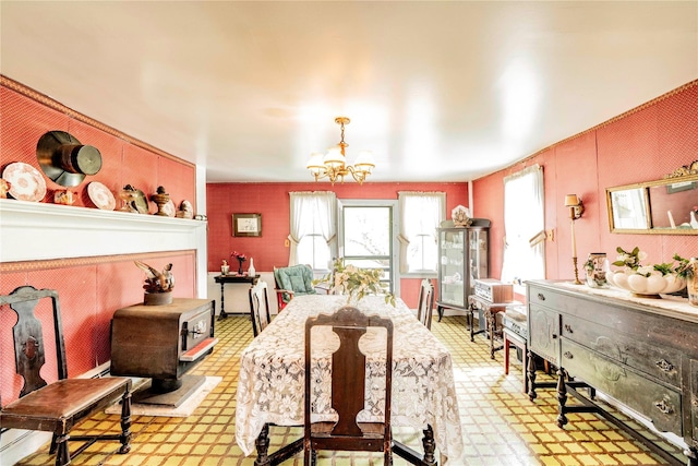 2641 Salt Point Tpke, Clinton Corners, NY 12514 - dining room with light floors and a chandelier