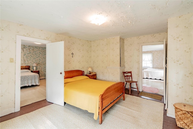 2641 Salt Point Tpke, Clinton Corners, NY 12514 - bedroom featuring wallpapered walls and wood finished floors