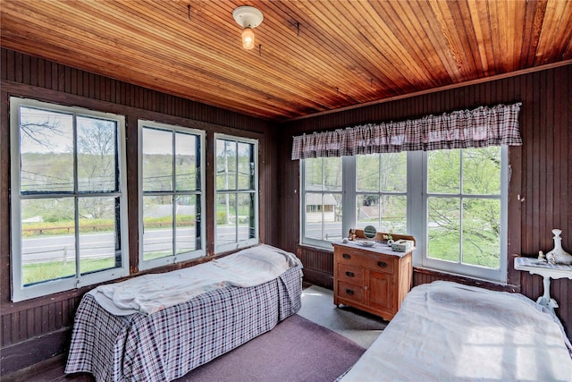 2641 Salt Point Tpke, Clinton Corners, NY 12514 - bedroom featuring wooden walls and wood ceiling