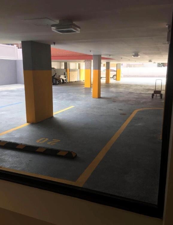 view of parking garage