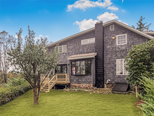 53 Jameson Hill Rd, Clinton Corners, NY 12514 - rear view of house with a yard and a deck