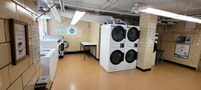 2601 Henry Hudson Pkwy Unit 5E, Bronx, NY 10463 - community laundry with washing machine and clothes dryer and stacked washing machine and dryer