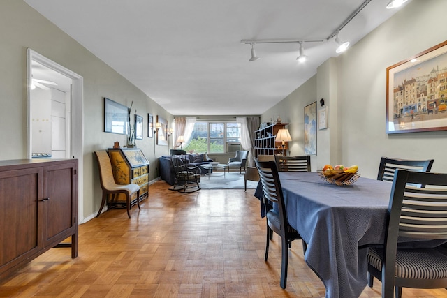2601 Henry Hudson Pkwy Unit 5E, Bronx, NY 10463 - dining room featuring rail lighting