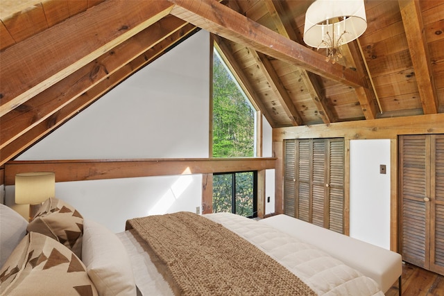 38 Waccabuc Rd, Goldens Bridge, NY 10526 - bedroom with wooden ceiling, multiple windows, and wood finished floors