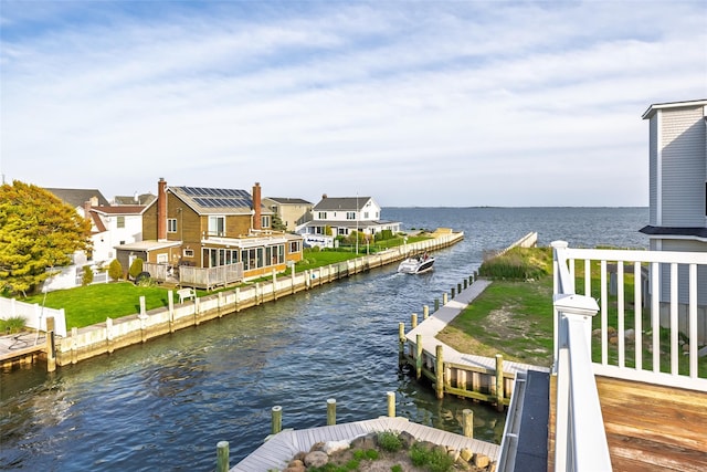 159 Araca Rd, Babylon, NY 11702 - water view featuring a boat dock and nearby suburban area