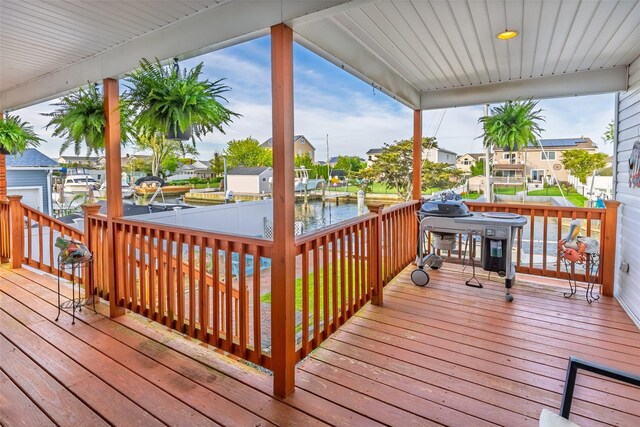 159 Araca Rd, Babylon, NY 11702 - deck featuring a water view and a residential view