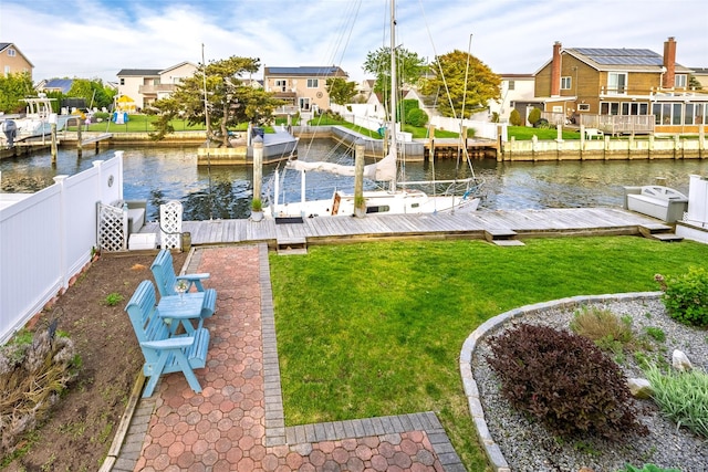 159 Araca Rd, Babylon, NY 11702 - dock area featuring a residential view and a water view
