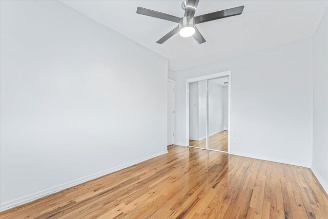 3135 Gunther Ave, Bronx, NY 10469 - empty room featuring baseboards, ceiling fan, and light wood-type flooring